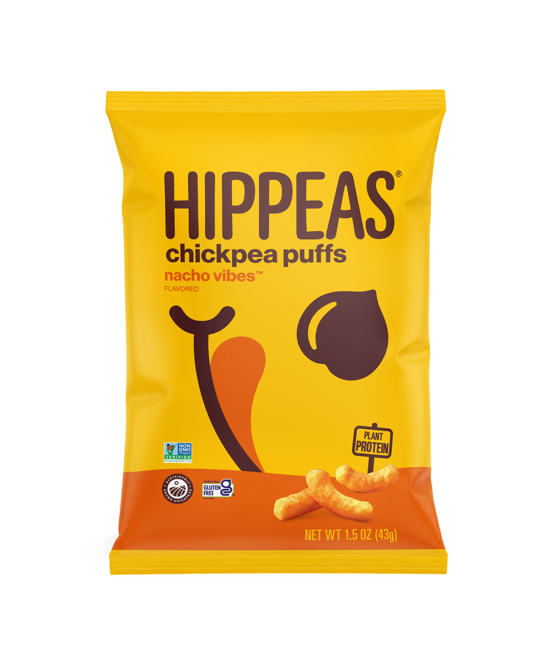 Hippeas Non-Gmo Vegan Nacho Vibes-1.5 oz.-6/Case