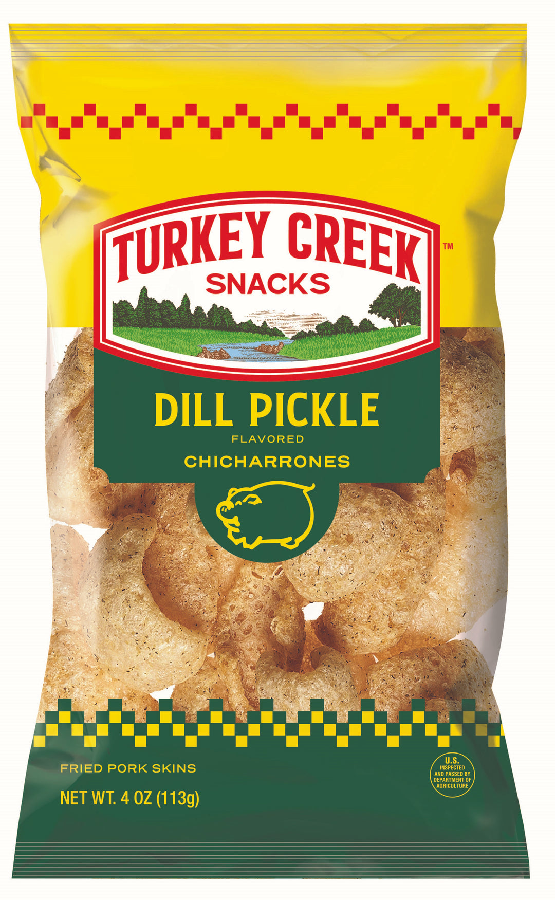Turkey Creek Dill Pickle Pork Rinds-4 oz.-12/Case