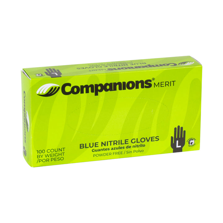 Companions Essentials Large Blue Powder Free Glove-100 Each-100/Box-10/Case