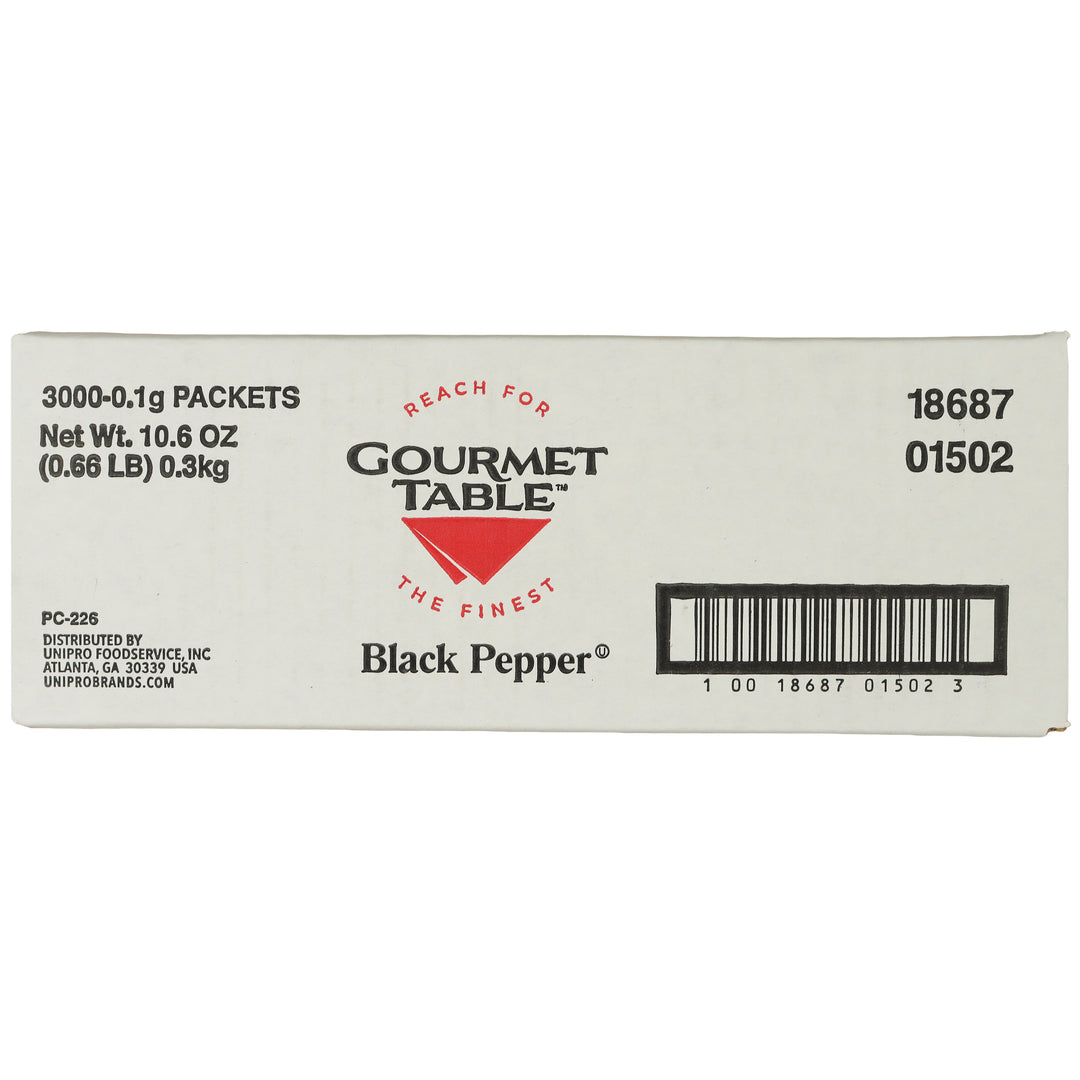 Gourmet Table Black Pepper-0.1 Gram-1000/Box-3/Case