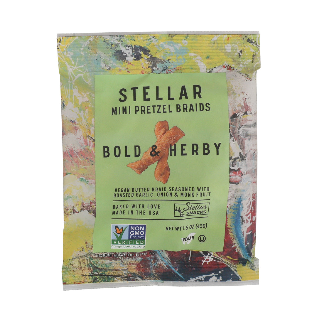 Stellar Snacks Bold And Herby Pretzel Braids-1.5 oz.-24/Case