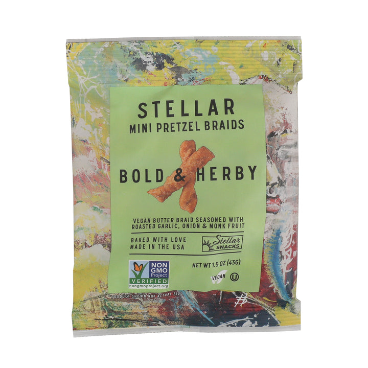 Stellar Snacks Bold And Herby Pretzel Braids-1.5 oz.-24/Case