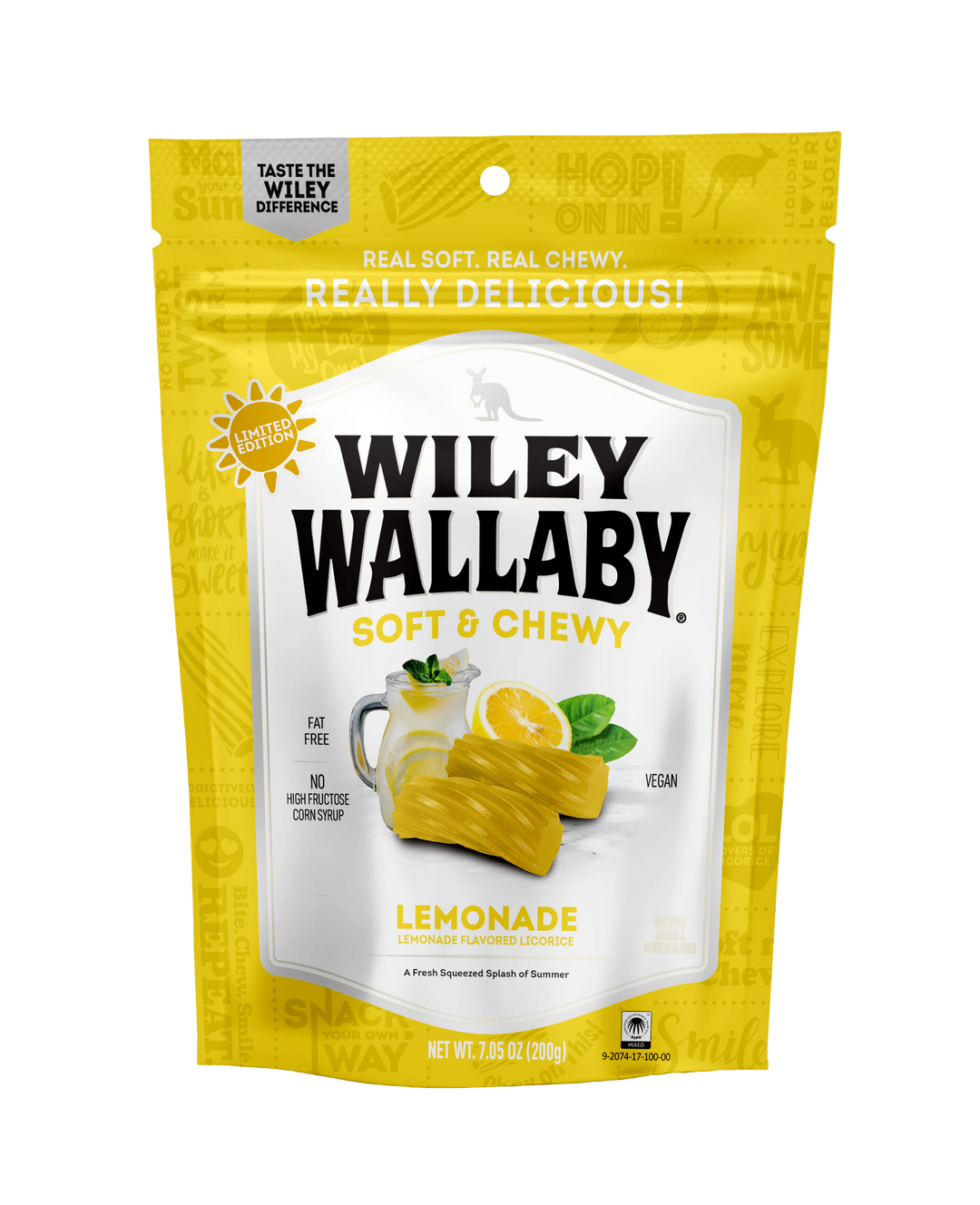 Wiley Wallaby Lemonade Licorice Display Shipper-48 Count-1/Case