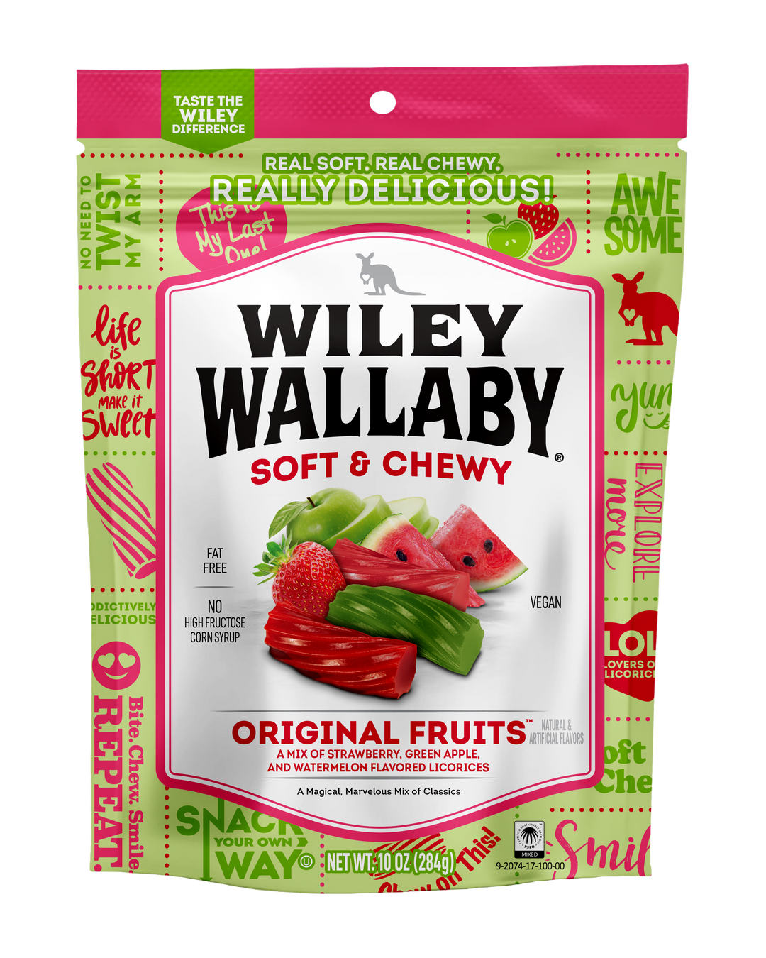Wiley Wallaby Original Fruits & Lemonade Licorice Shipper-48 Count-1/Case