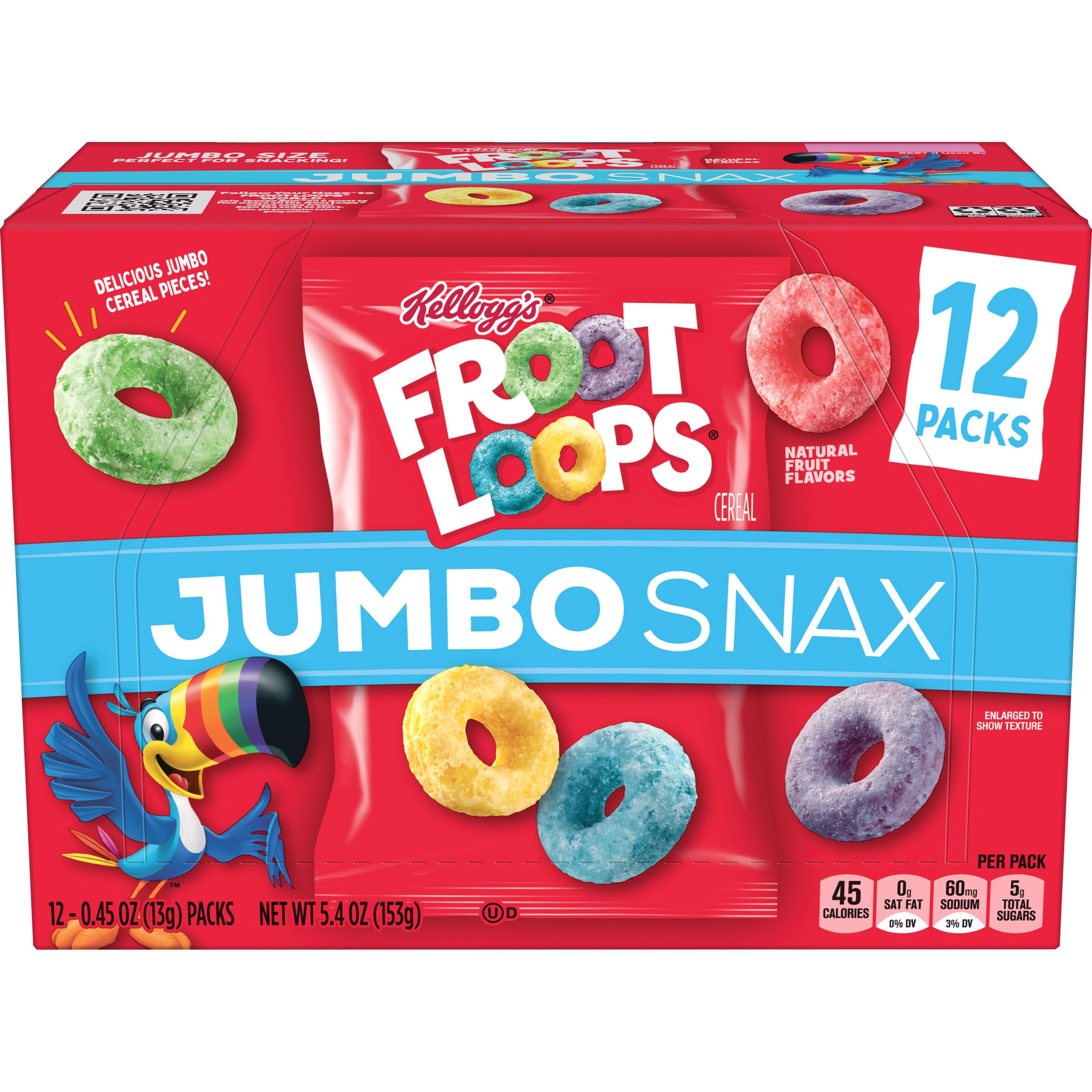 Kellogg's Snacking Froot Loops Cereal-0.45 oz.-12/Box-4/Case MPN