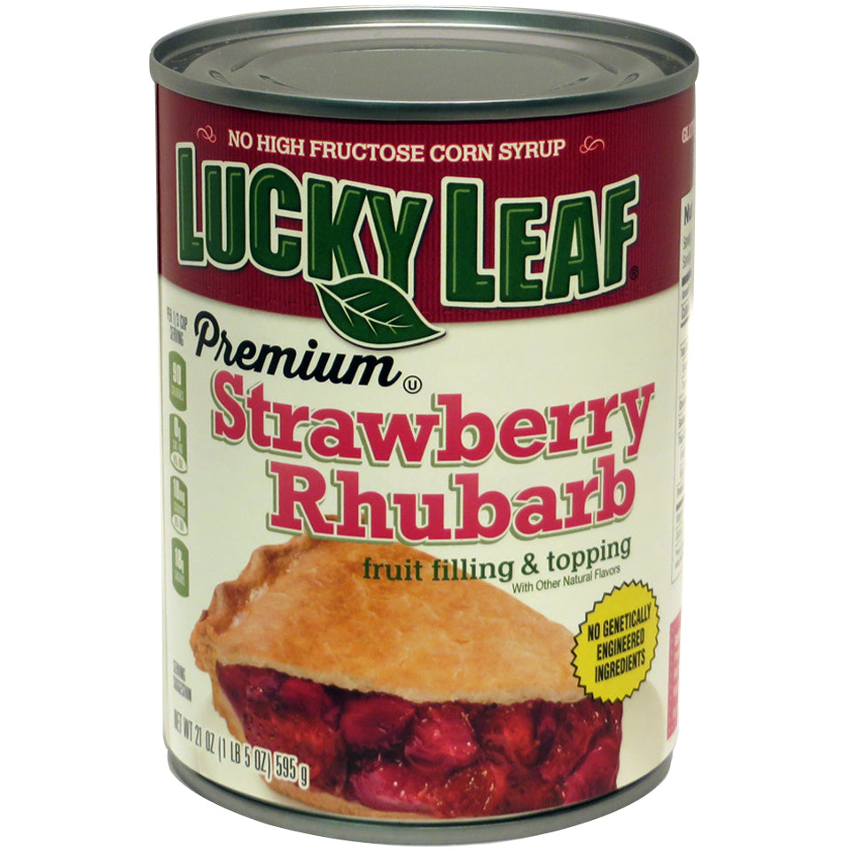 Lucky Leaf Premium Strawberry Rhubarb Fruit Filling-21 oz.-8/Case