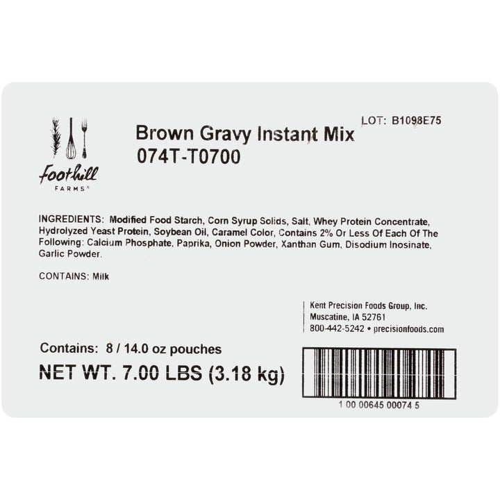 Foothill Farms Instant Brown Gravy Mix-14 oz.-8/Case