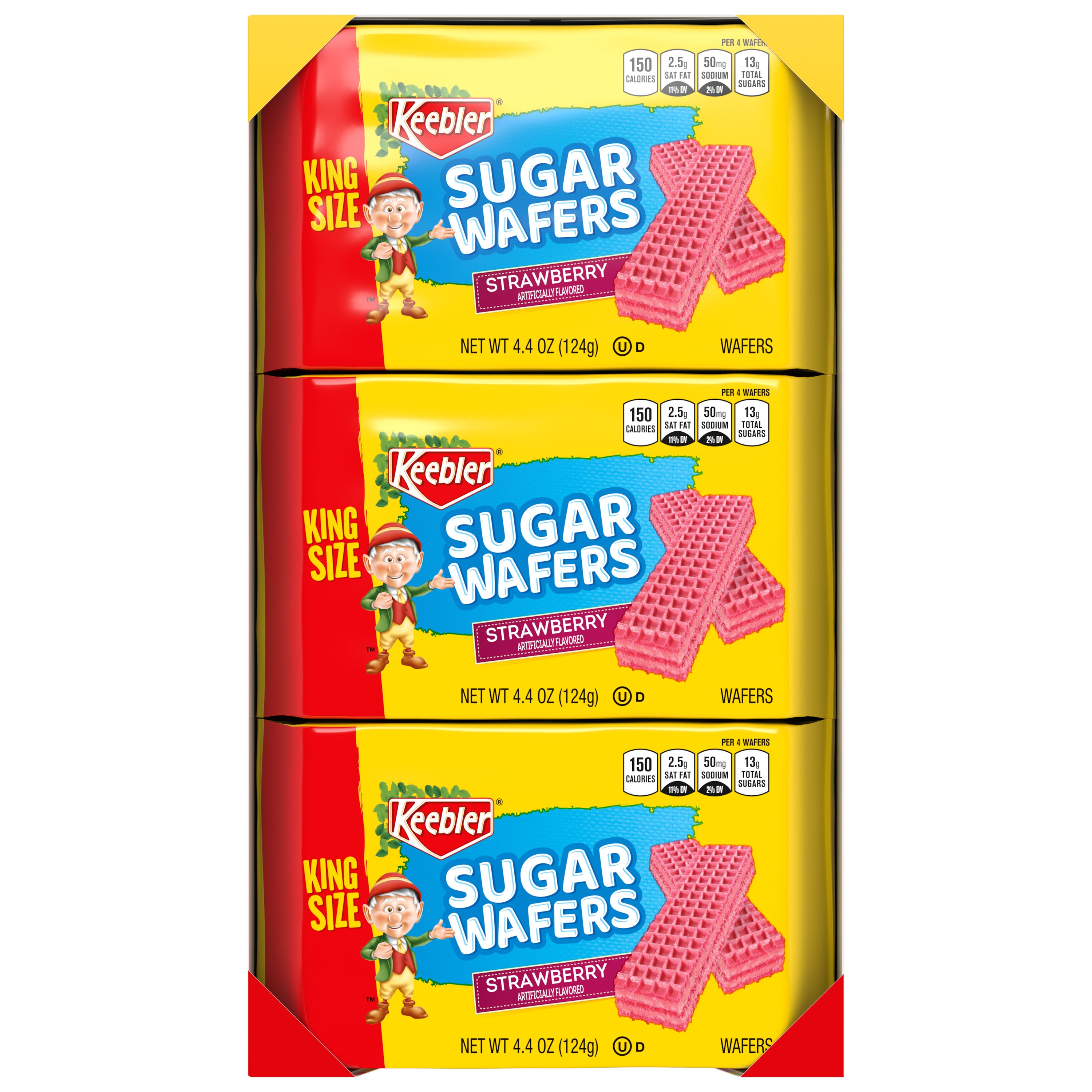 Kb Sugar Wafers Strawberry-4.4 oz.-9/Box-9/Case MPN# 07357