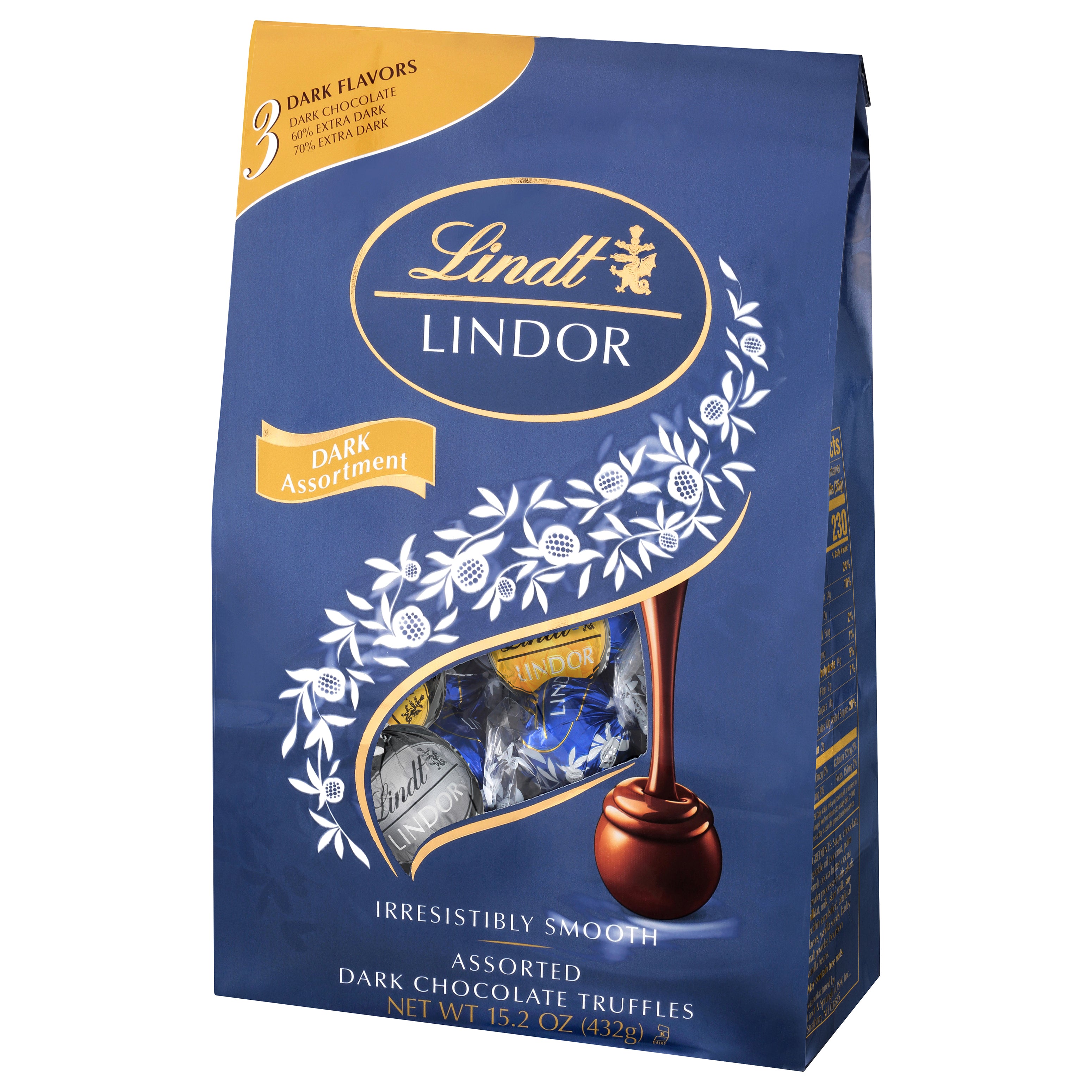 Lindt & Sprungli Lindor Dark Assorted Bag-15.2 oz.-6/Case MPN
