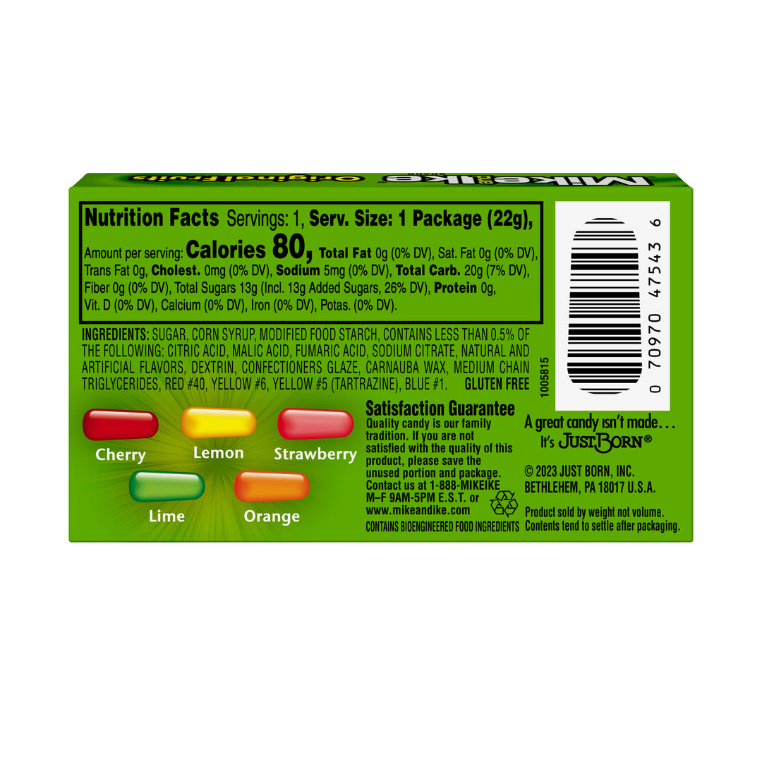 Mike & Ike Original Fruits-0.78 oz.-24/Box-16/Case