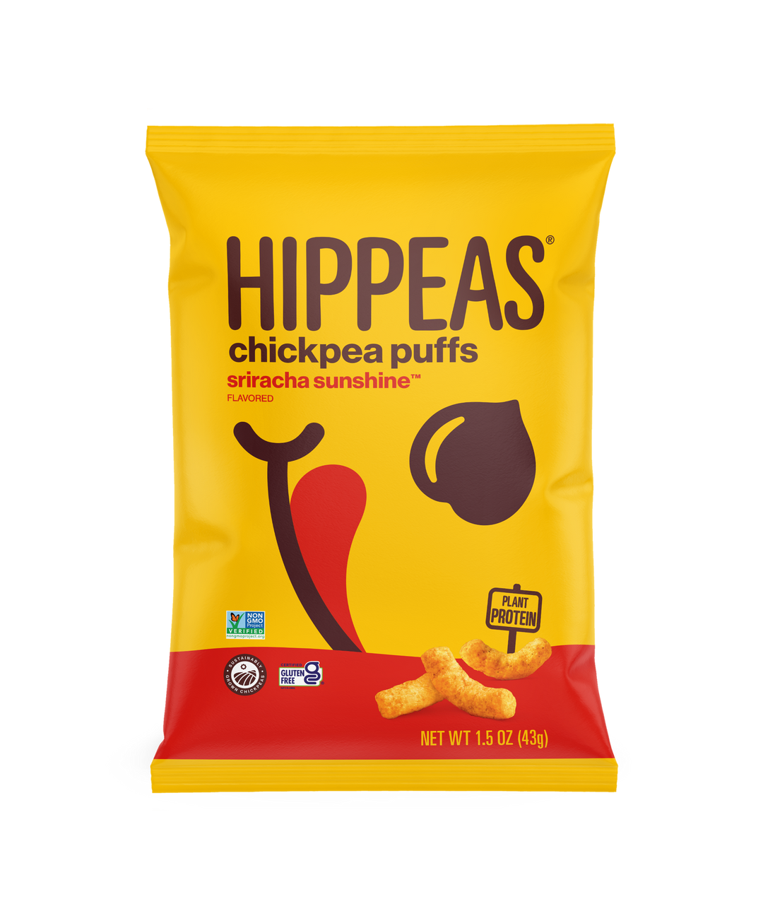 Hippeas Non-Gmo Chickpea Puffs -Sriracha Sunshine-1.5 oz.-12/Case