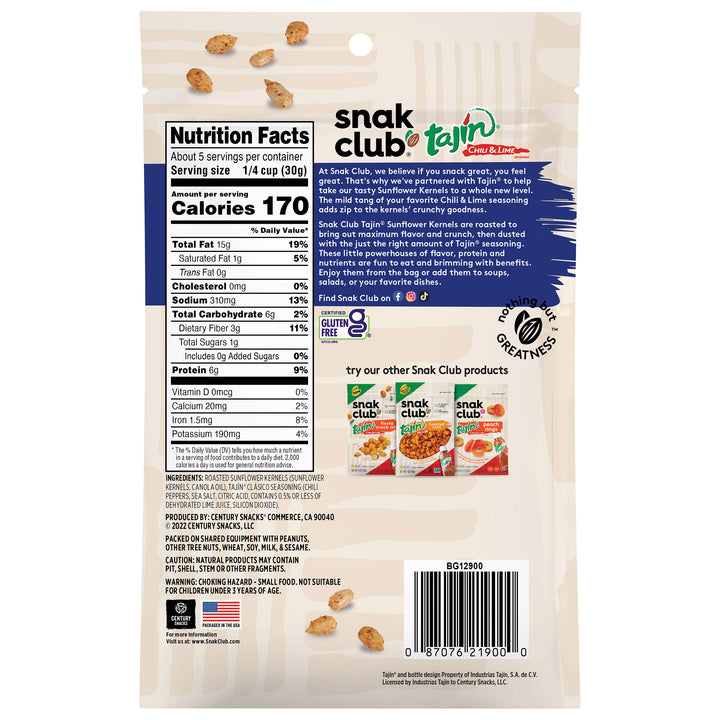 Snak Club Tajin Sunflower Kernels-48 oz.-2/Case