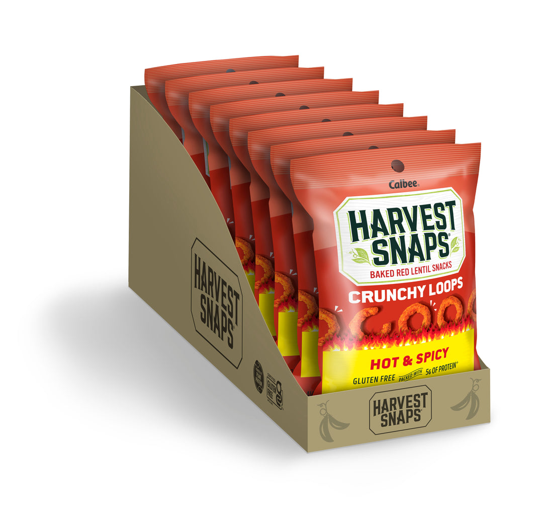 Harvest Snaps Crunchy Loops Hot & Spicy Caddy-1.35 oz.-8/Case
