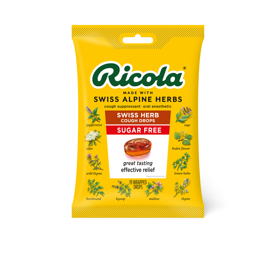 What Is Ricola Ricola Unsweetened Swiss Herbed Cough Drop Bags-19 Count-8/Box-6/Case ...