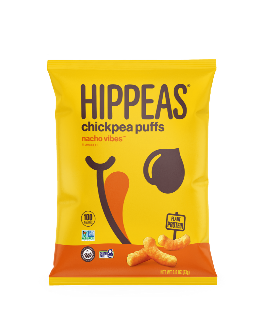 Hippeas Non-Gmo Chickpea Puffs -Nacho Vibes-0.8 oz.-24/Case