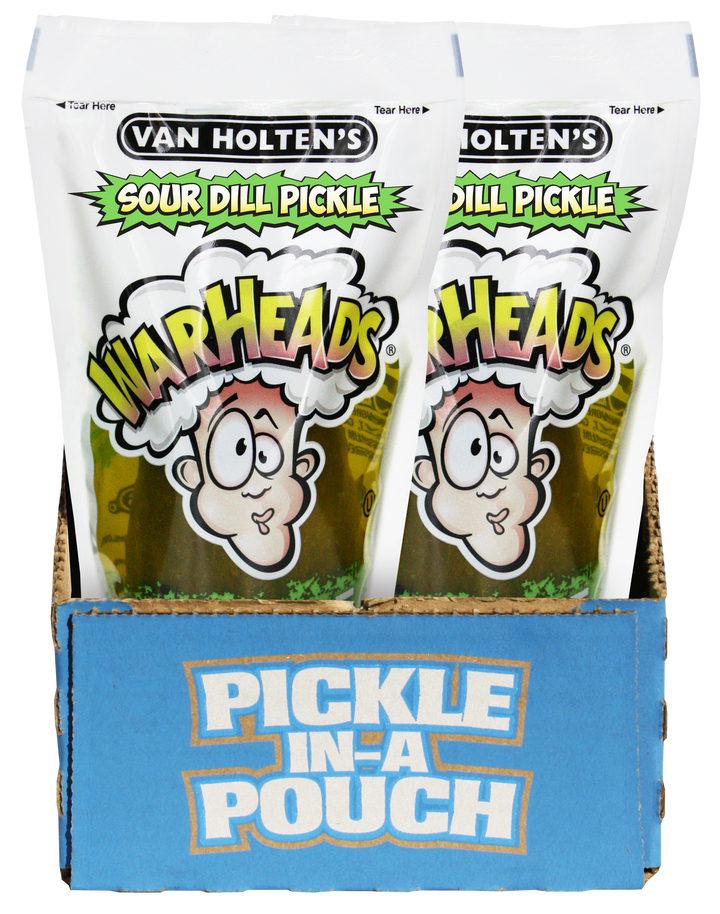 Van Holten's Warheads Extreme Sour Pickle Whole Single Serve Pouch-1 Each-12/Case