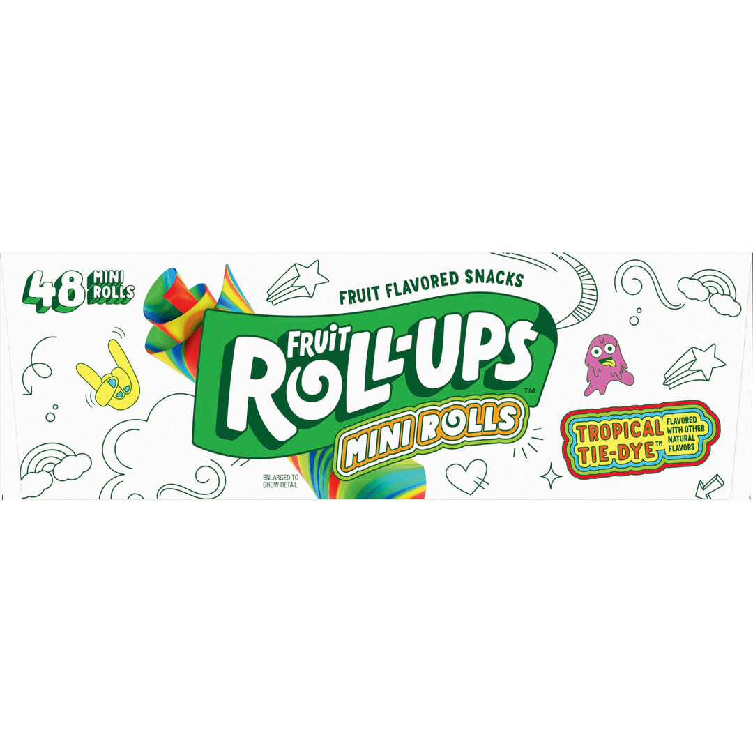 Fruit Roll-Ups Tropical Tie-Dye Mini Fruit Roll-Ups-0.37 oz.-48/Box-6/Case