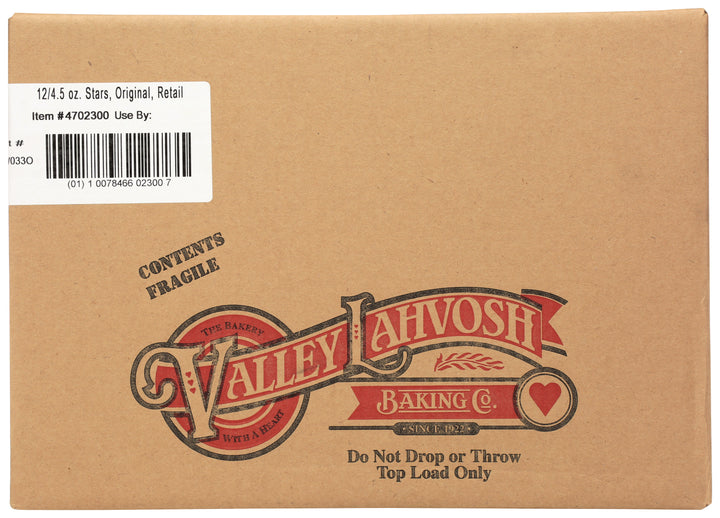 Valley Lahvosh Crackerbread Original Star Shaped-4.5 oz.-12/Case