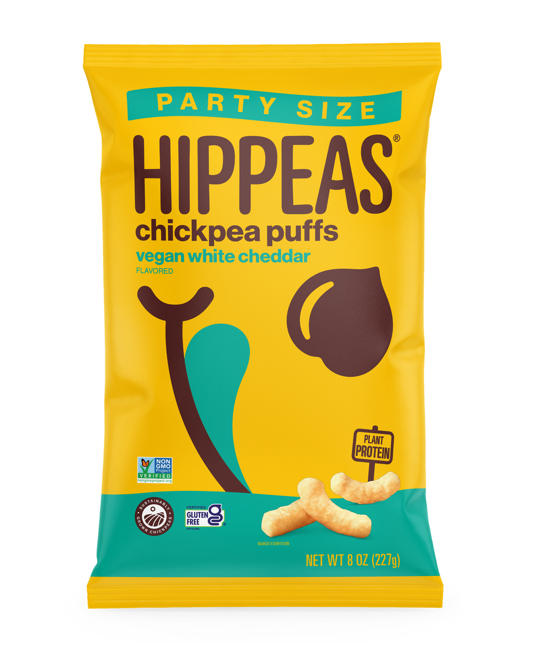 Hippeas Non-Gmo Chickpea Puffs -Vegan White Cheddar-8 oz.-6/Case