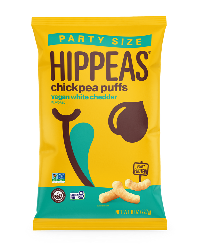 Hippeas Non-Gmo Chickpea Puffs -Vegan White Cheddar-8 oz.-6/Case