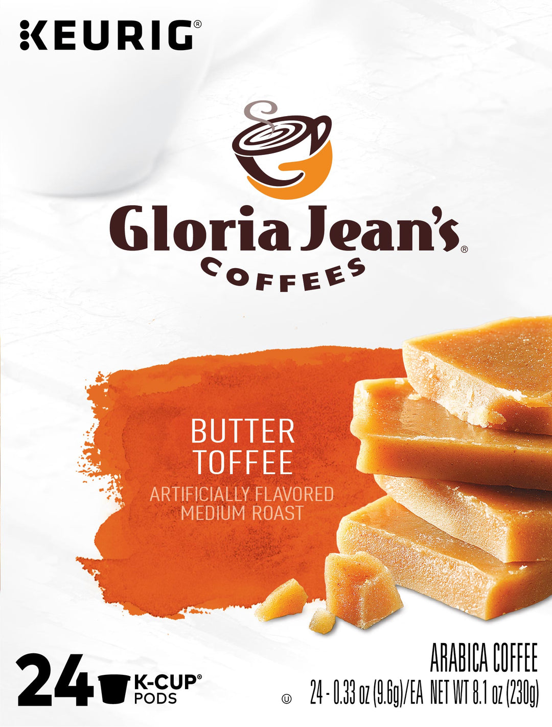 Gloria Jeans Coffee K-Cup Pod Butter Toffee-24 Count-4/Case