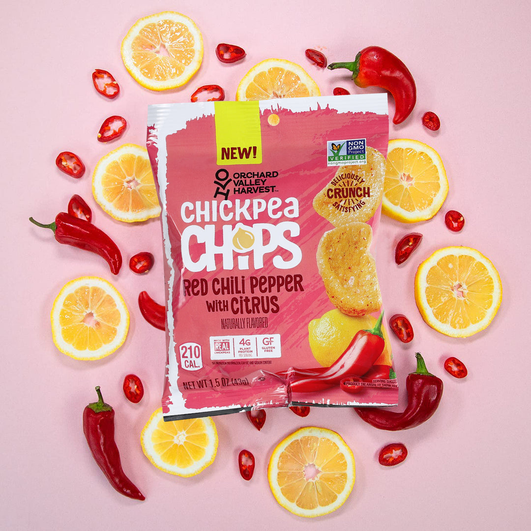 Orchard Valley Harvest Red Chili Pepper And Citrus Chickpea Chips Of-1.5 oz.-30/Case