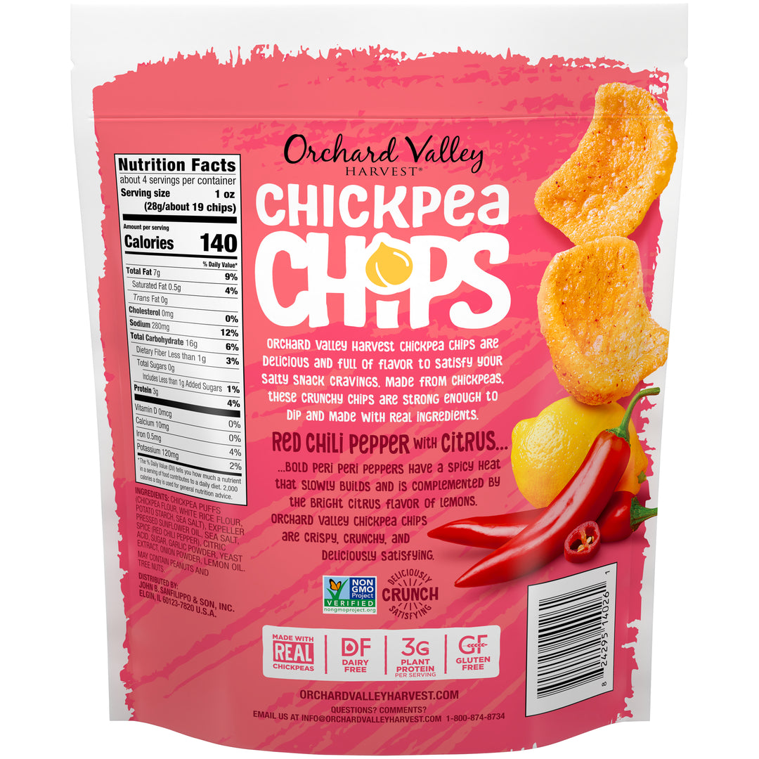 Orchard Valley Harvest Red Chili Pepper And Citrus Chickpea Chips Of-1.5 oz.-30/Case