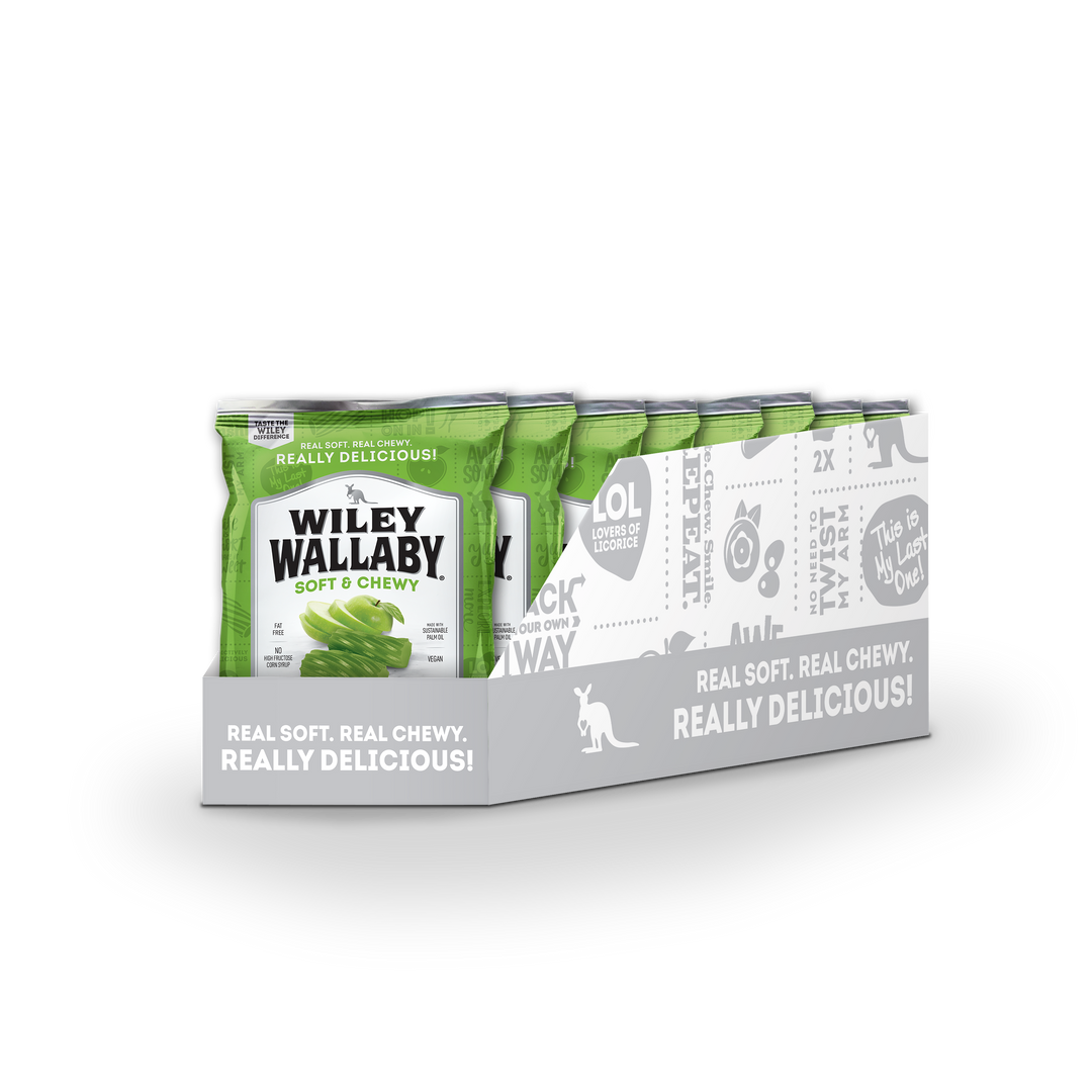 Wiley Wallaby Green Apple Licorice-4 oz.-12/Case