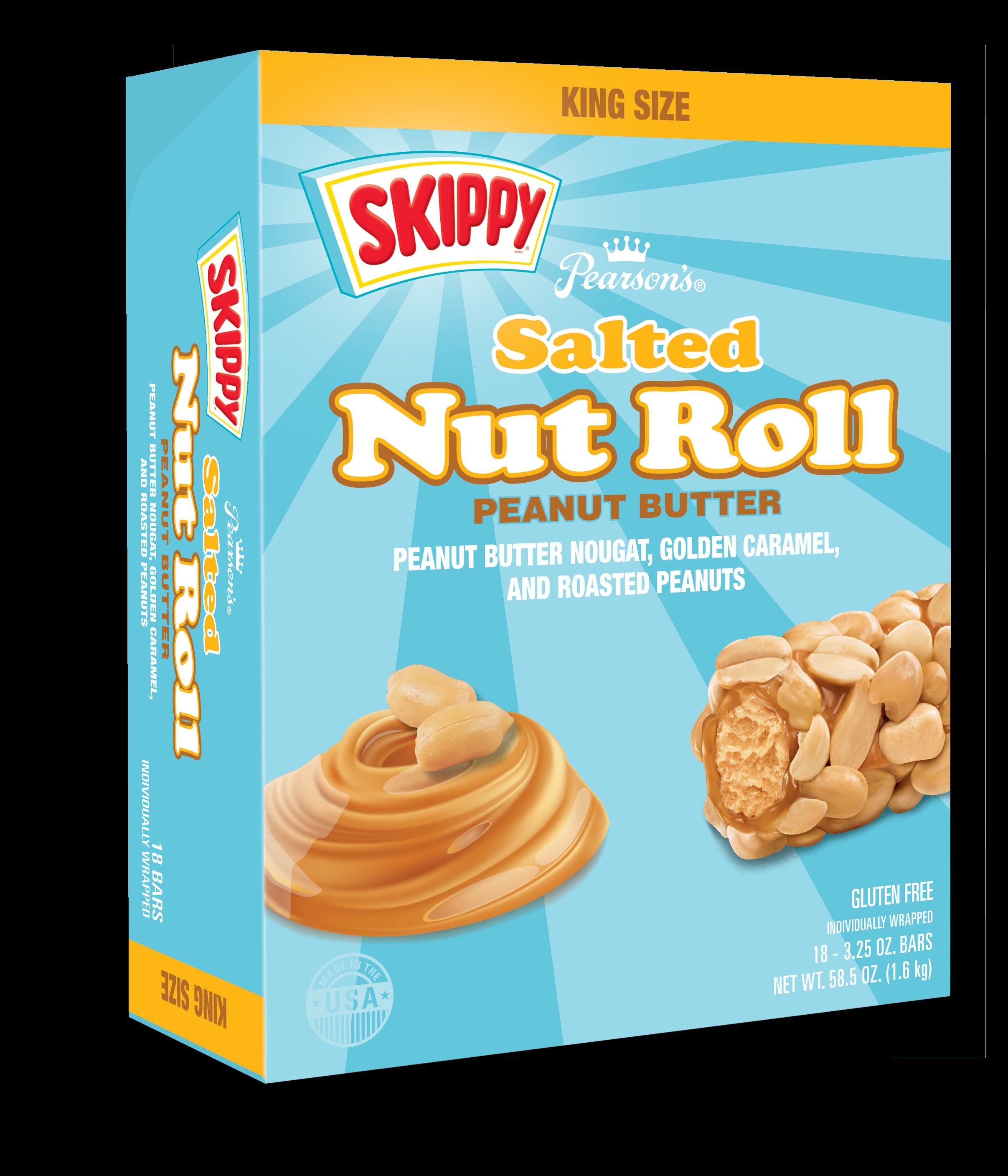 Salted Nut Roll Pearson's Skippy King Size Peanut Butter Salted