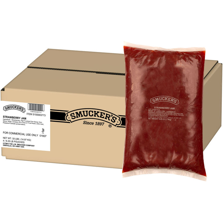 Smucker's Strawberry Jam Bulk Pouch-8.25 lbs.-4/Case