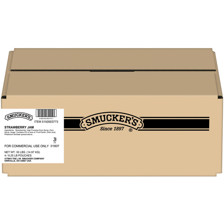 Smucker's Strawberry Jam Bulk Pouch-8.25 lbs.-4/Case