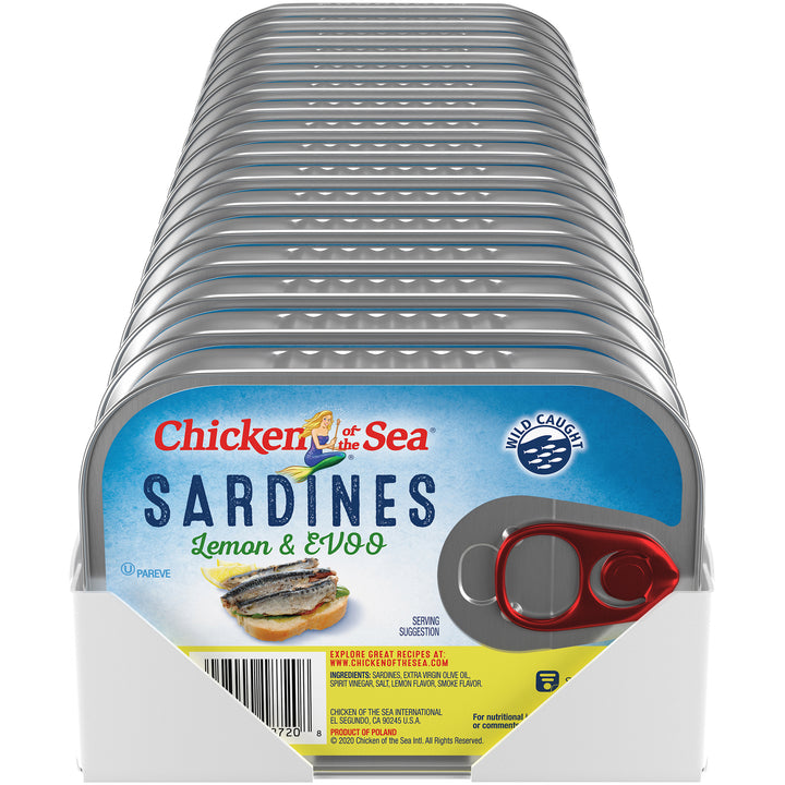 Chicken Of The Sea Sardines In Lemon Extra Virgin Olive Oil-3.75 oz.-18/Case