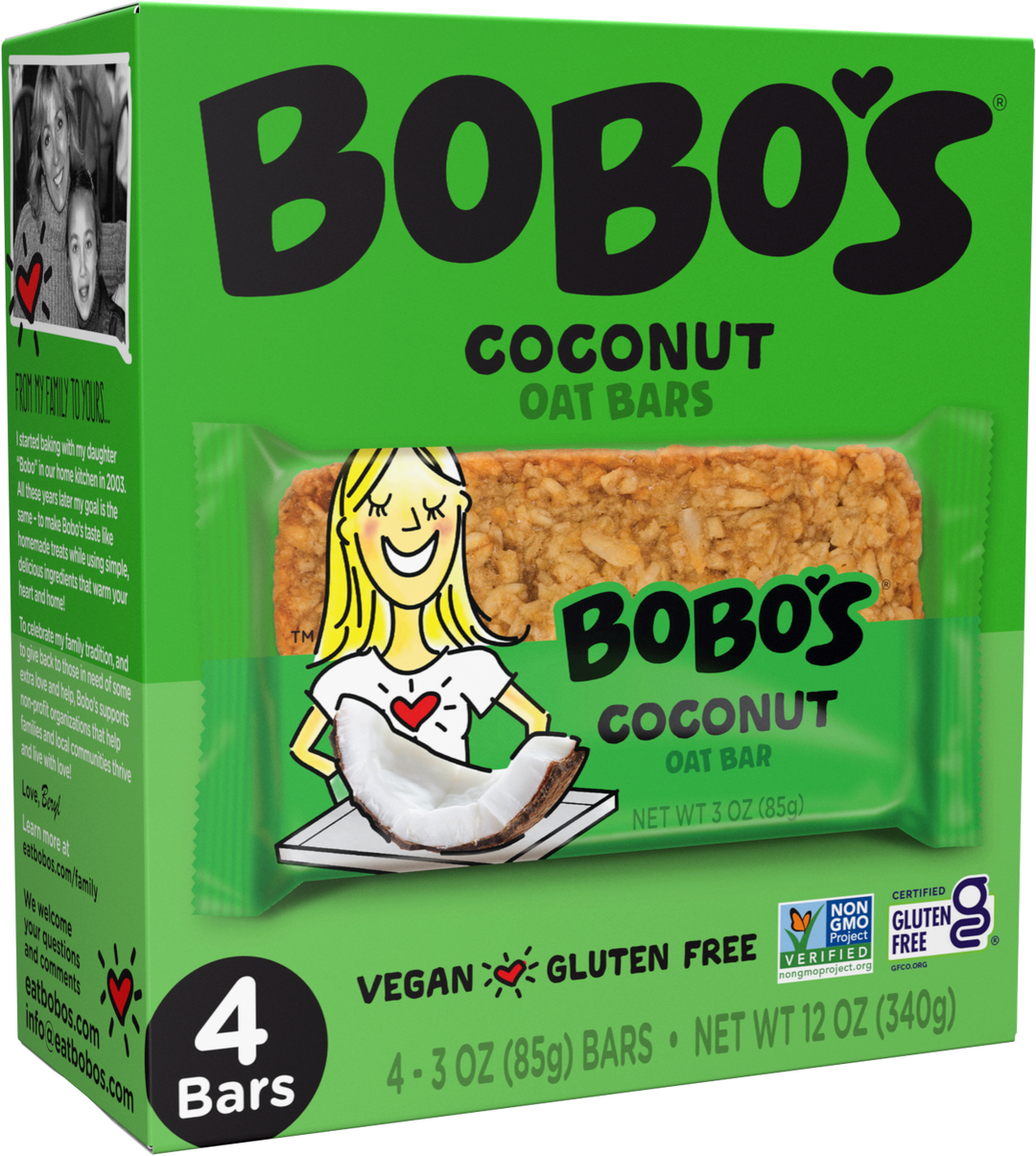 Bobo's Oat Bars Coconut Bar-12 oz.-6/Case