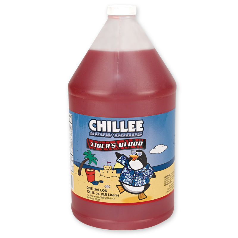 Chillee Snow Cone Syrup Tigers Blood-1 Gallon-4/Case