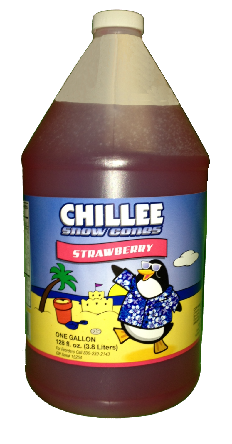 Chillee Snow Cone Syrup Strawberry-1 Gallon-4/Case