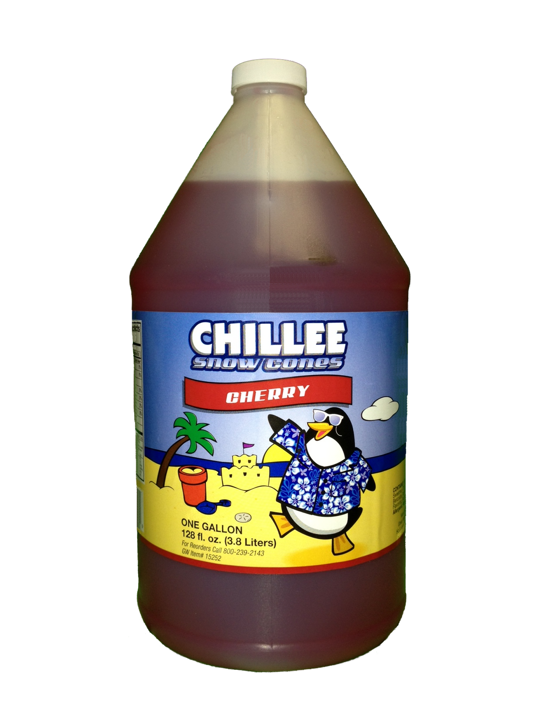 Chillee Snow Cone Syrup Cherry-1 Gallon-4/Case