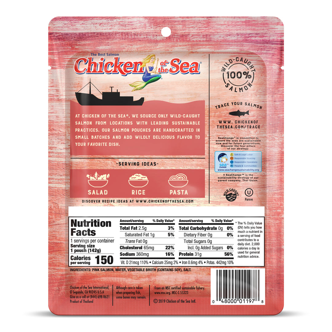 Chicken Of The Sea Skinless Boneless Pink Salmon Pouch-5 oz.-12/Case