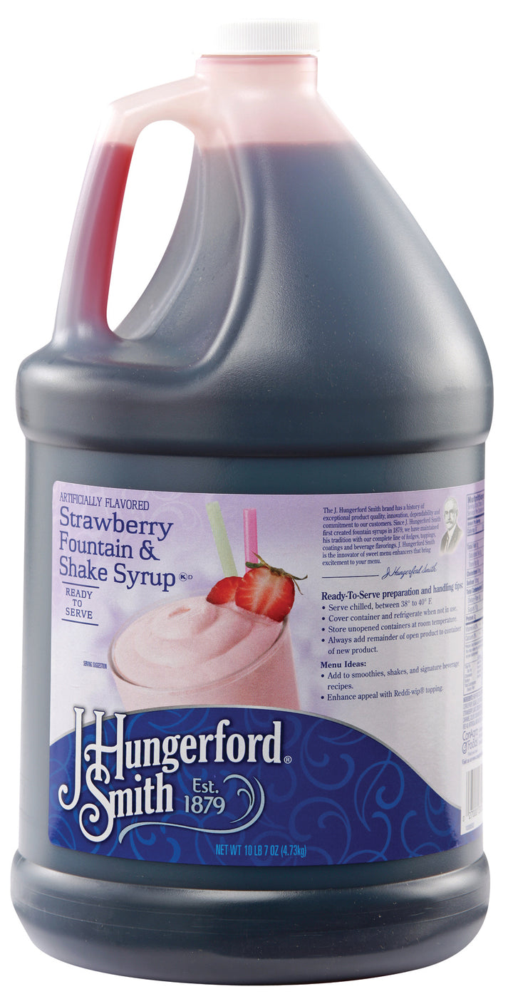 Jhs Syrup Ready To Use Strawberry Fountain & Shake-1 Gallon-4/Case