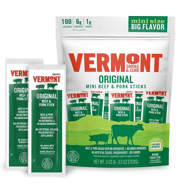 Vermont Smoke And Cure Green Precooked Original Beef & Pork-3 oz.-8/Case