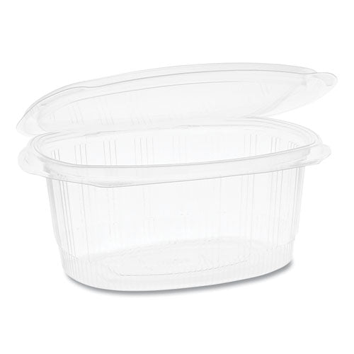 Earthchoice Recycled Pet Hinged Container, 12 Oz, 4.92 X 5.87 X 1.89, Clear, Plastic, 200/carton