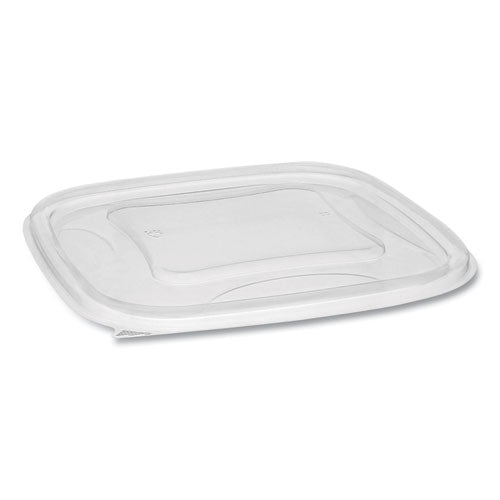 Earthchoice Square Recycled Bowl Flat Lid, 7.38 X 7.38 X 0.26, Clear, Plastic, 300/carton
