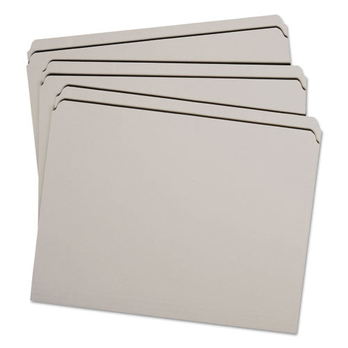 Reinforced Top Tab Colored File Folders, Straight Tabs, Letter Size, 0.75" Expansion, Gray, 100/box