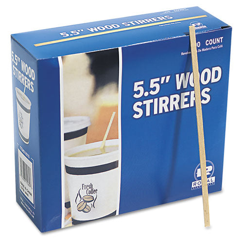 AmerCareRoyal Wood Coffee Stirrers 5.5" 10,000/Case