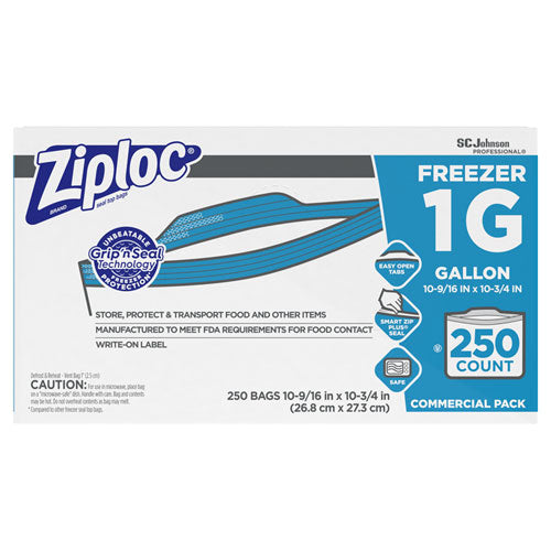 Zipper Freezer Bags, 1 Gal, 2.7 Mil, 9.6" X 12.1", Clear, 28 Bags/box, 9 Boxes/carton