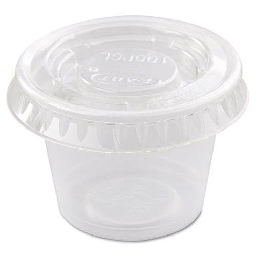 Portion/souffle Cup Lids, Fits 0.5 Oz To 1 Oz Cups, Pet, Clear, 125 Pack, 20 Packs/carton