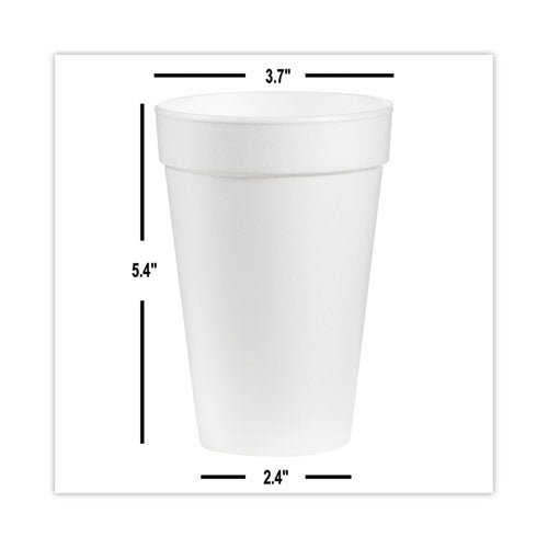 Dart Foam Drink Cups 16 Oz White 20/bag 25 Bags/Case