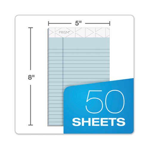 Prism + Colored Writing Pads, Narrow Rule, 50 Pastel Blue 5 X 8 Sheets, 12/pack