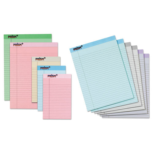 Prism + Colored Writing Pads, Narrow Rule, 50 Pastel Blue 5 X 8 Sheets, 12/pack