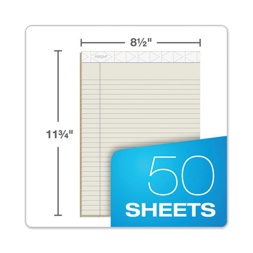 Prism + Colored Writing Pads, Wide/legal Rule, 50 Pastel Ivory 8.5 X 11.75 Sheets, 12/pack