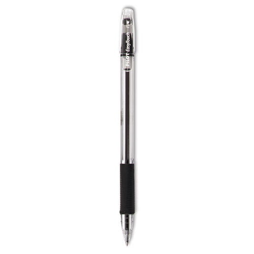 Easytouch Ballpoint Pen, Stick, Fine 0.7 Mm, Black Ink, Clear Barrel, Dozen